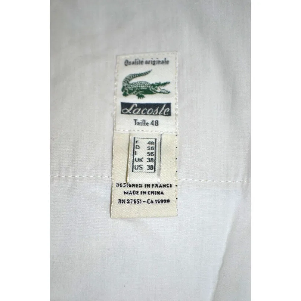LACOSTE Men's Flat Front Cotton Chino / Khaki Pants SIZE 38 Beige